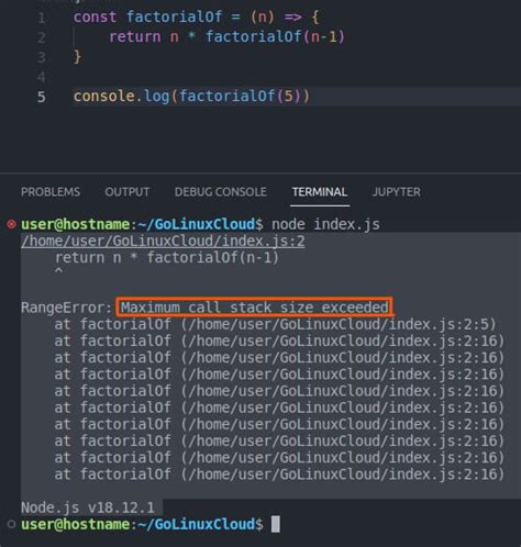 caught rangeerror: maximum call stack size exceeded|golinuxcloud maximum call stack size.